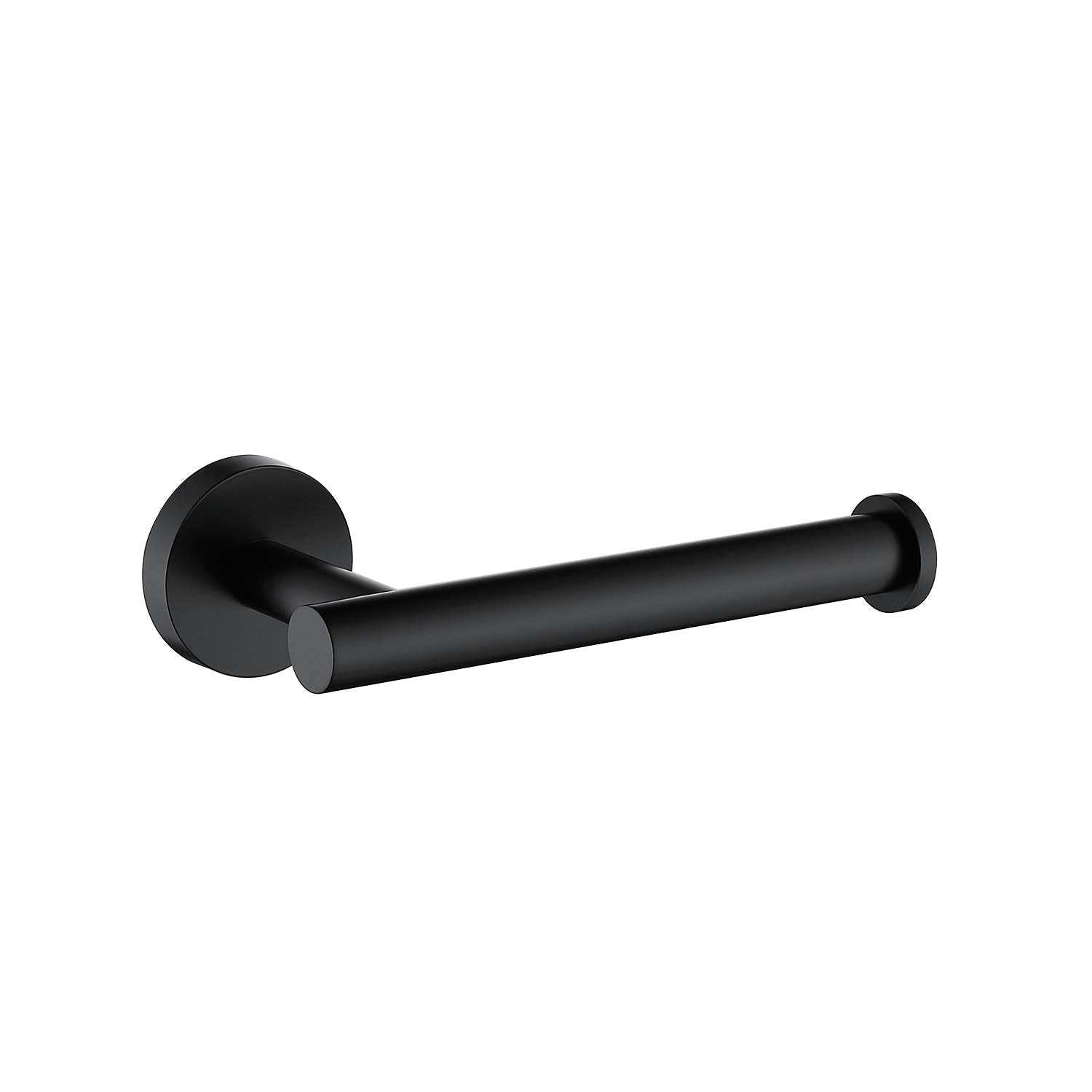 TASTOS Matte Black Toilet Paper Holder SUS304 Stainless Steel, Modern Round Tissue Roll Holders Wall Mount, Toilet Paper Roll Di