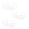 Y.Z.Bros 16 L x 12 W Wider Freezer Storage Organizer Baskets Container, Metal Wire Chest Upright Refrigerator Divider Bins wit