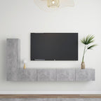 vidaXL TV Cabinet Set 3 Piece Living Room Bedroom Furniture HiFi Stereo Cabinet TV Stand Media Unit Entertainment Center Engineered Wood Concrete Gray