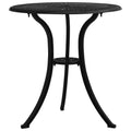 vidaXL Black Patio Table, 24.4" Outdoor Cast Aluminum Tea Table, with Umbrella Hole, Ideal for Garden, Balcony