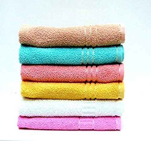 MYTHOS Soft Cotton Multicolored Hand Towels Set of 5 Towels (13 X 20 Inches)