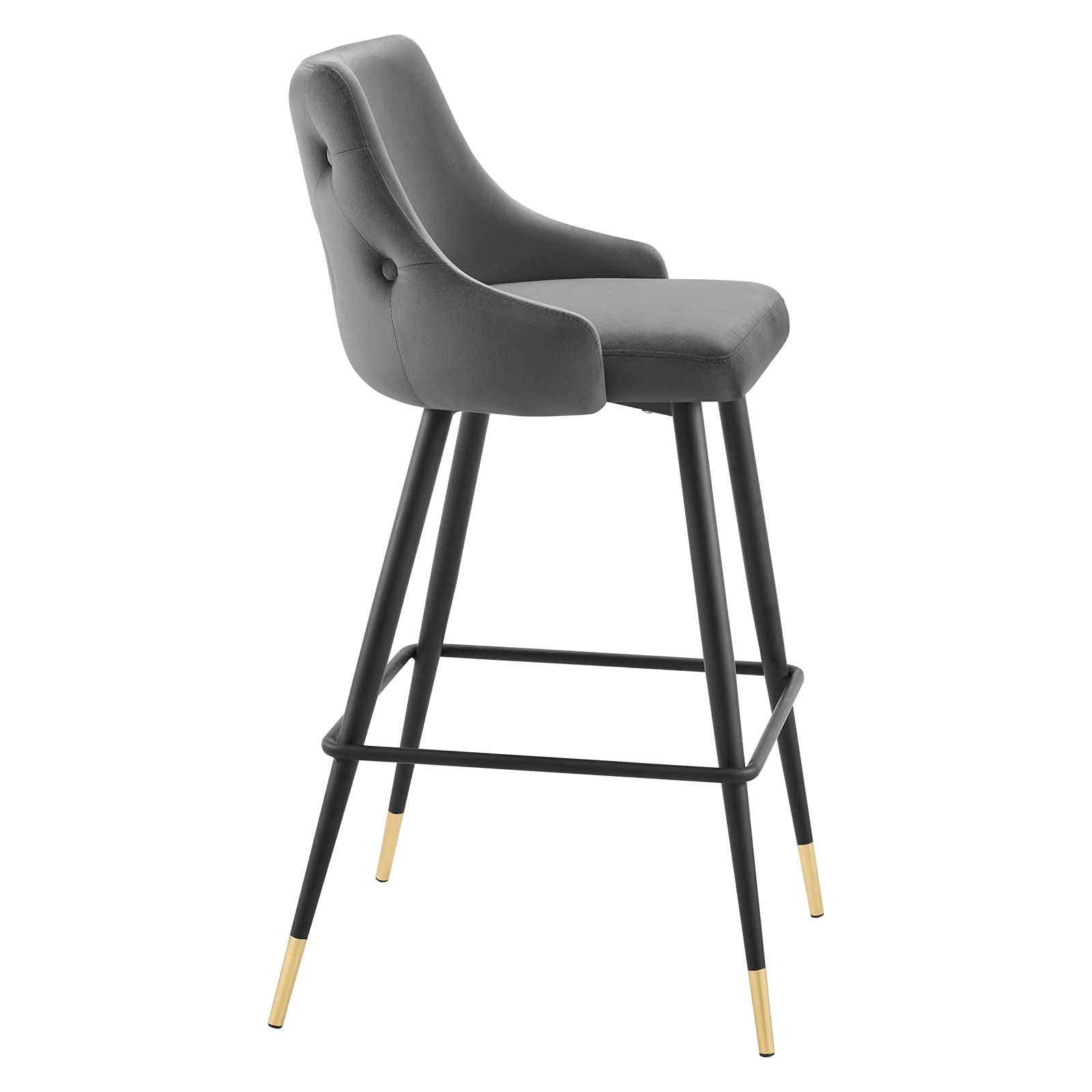 Modway Adorn Performance Velvet Bar Stool, Gray