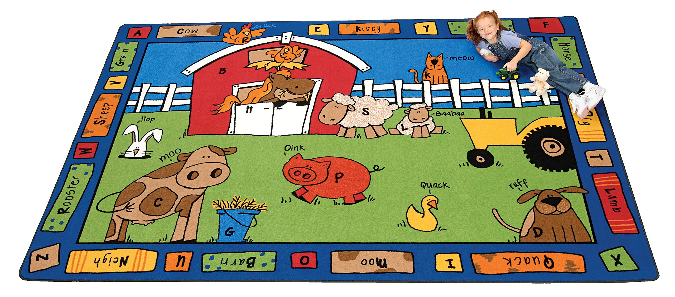 Carpets For Kids 5212 Alphabet Farm 8Ft 4In X 11Ft 8In Rectangle