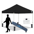 King Canopy Festival 10-Feet By 10-Feet Instant Pop Up With Weight Bags,Guy Ropes And Stakes, 1-Inch Steel Frame, Black, Fsshst1