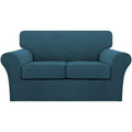 3 Piece Sofa Covers For 2 Cushion Couch Sofa Slipcover Soft Couch Cover For Dogs-Washable Sofa Furniture Covers With 2 Individual Cushion Covers, Feature Thick Jacquard Fabric (Loveseat, Deep Teal)