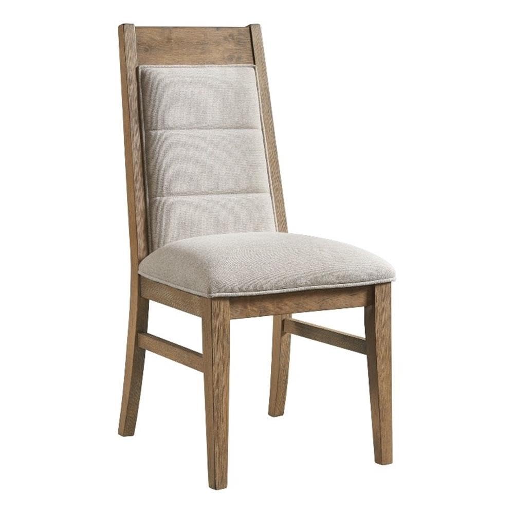 Intercon Landmark Upholstered Side Chair with Webbed Seat and 4 Legs, Weathered Oak, Set of 2 Furniture