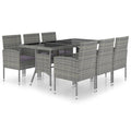 vidaXL Patio Dining Set 7 Piece Outdoor Garden Terrace Yard Patio Table and Chair Seating Seat Dining Set Furniture Poly Rattan Anthracite and Gray