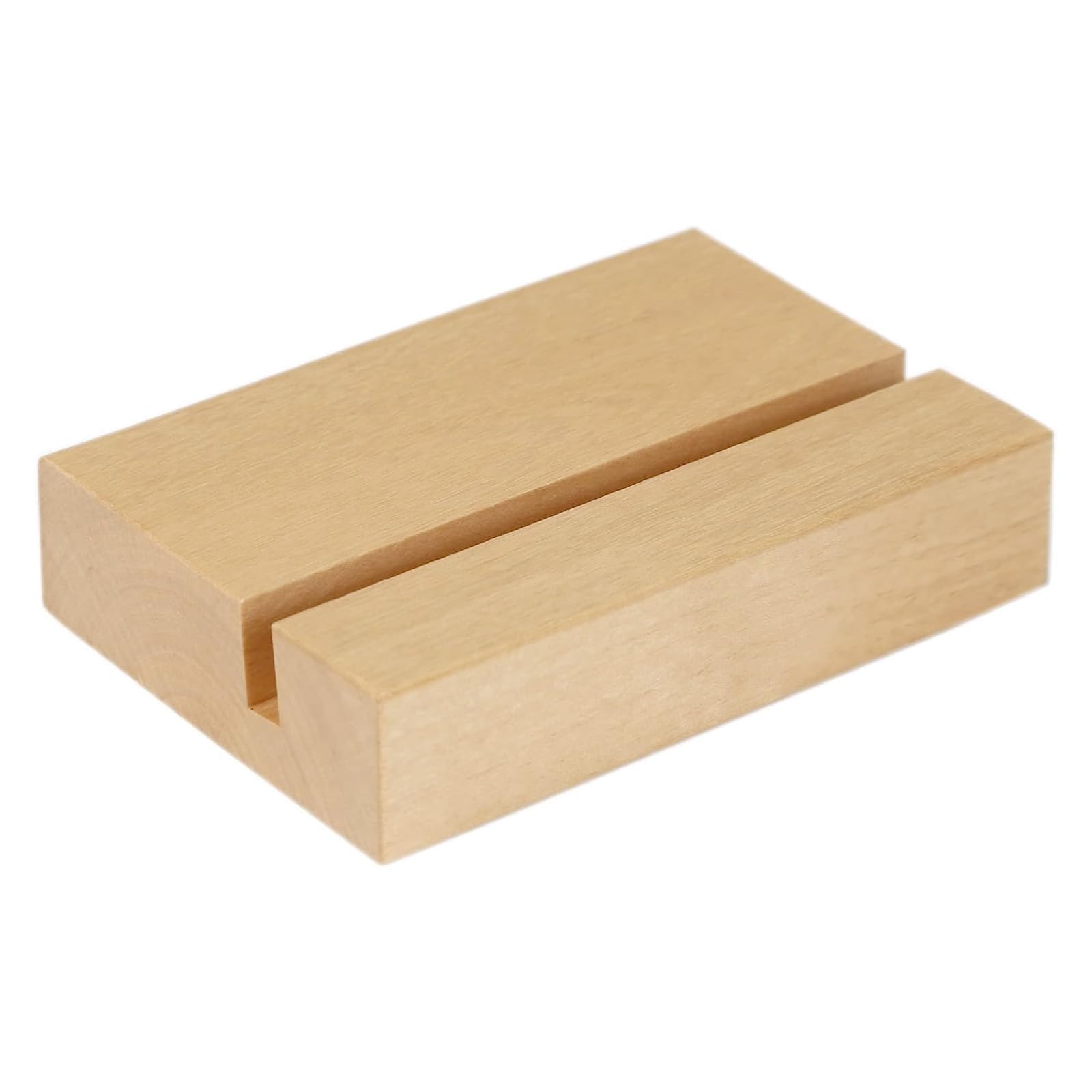 Uniqooo 3.5' Birch Wood Stand For 2024 Monthly Desk Calendar, Wooden Block Base, Cardstock Holder, For Office Home Retail Recep