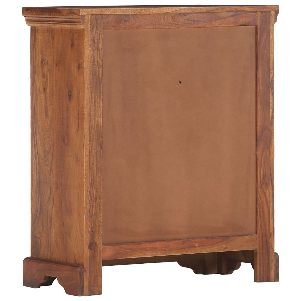 vidaXL Rustic Sideboard - Solid Acacia Wood - Brown - Two Doors and Two Drawers - Farmhouse Style - 24.8&quot;x11.8&quot;x29.5&quot;