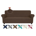 Znsayotx Super Stretch Sofa Cover (71'-91'), New Striped Sofa Covers Fitted Slipcovers With Elastic Bottom, Dog Cat Pets Proof Spandex Washable Fabric Comfortable & Durable (Coffee, Sofa)