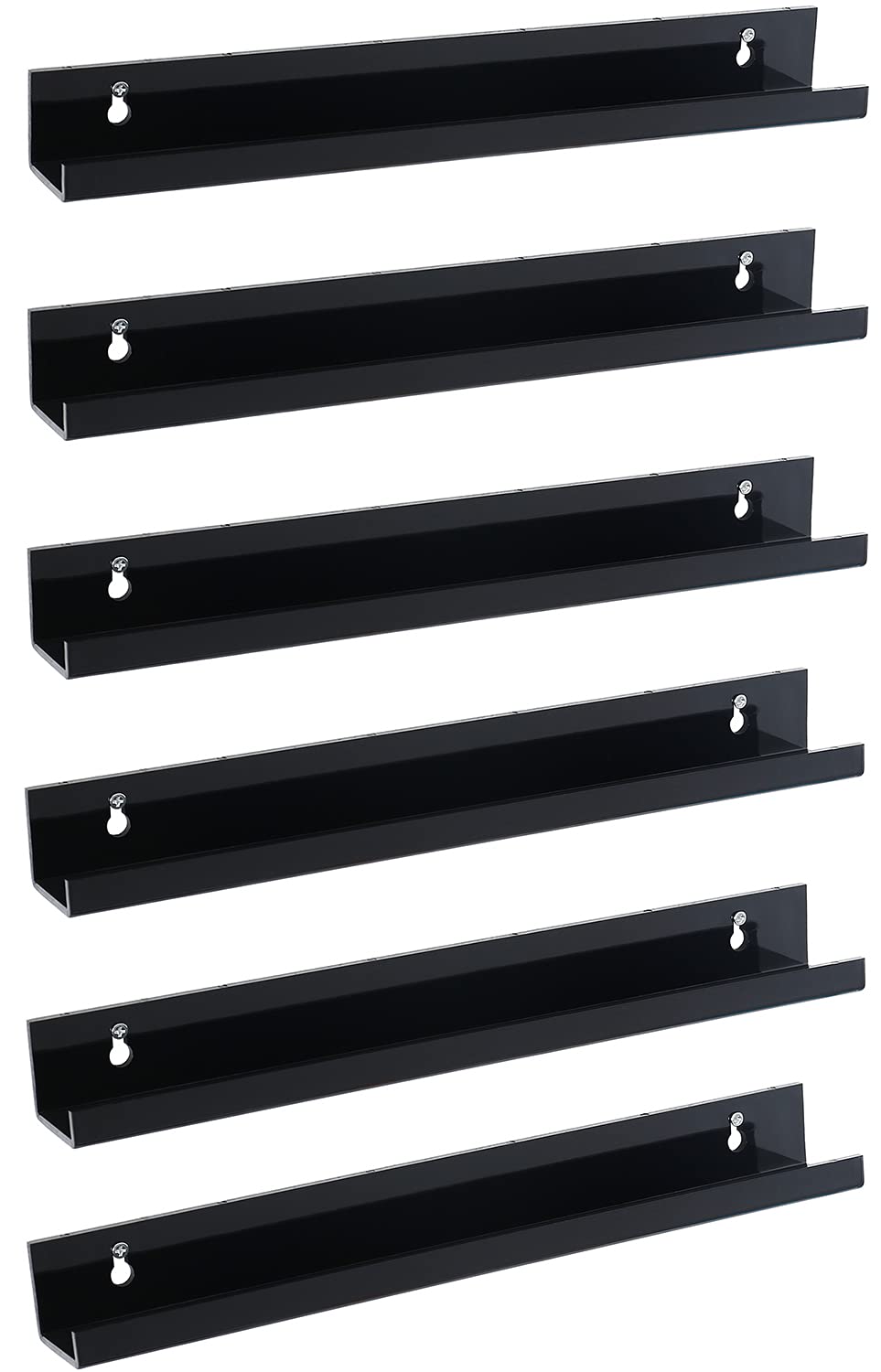 Sooyee 6 Pack Book Shelves,15 Inch Floating Shelf Display Shelf,Acrylic Shelves for Wall,Reading Nook,Funko Pop Display Case,Cor