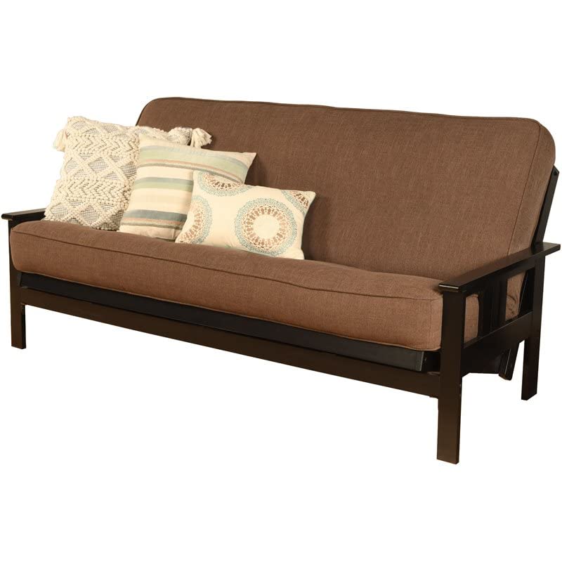 Kodiak Furniture Monterey Black Sofa with Cocoa Brown Fabric Mattress