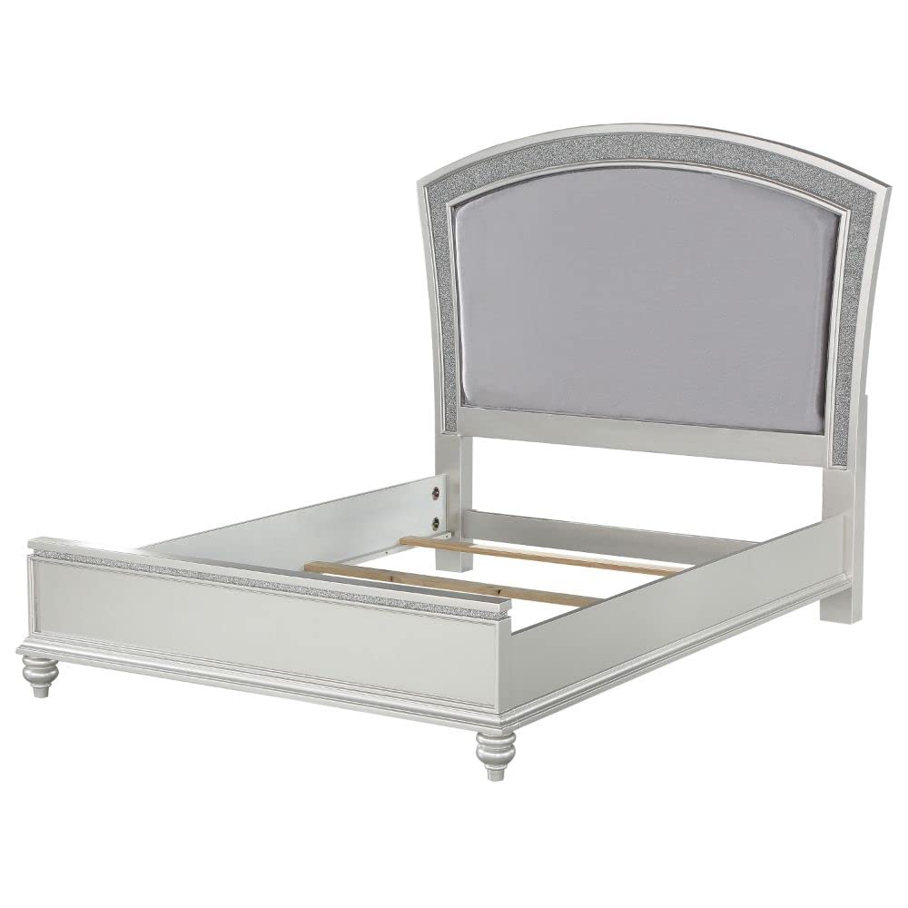 Acme Maverick Eastern King Bed in Fabric & Platinum