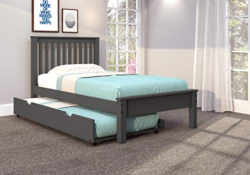 Donco Kids Contempo Mission Twin Drark Grey Bed with Twin Trundle