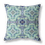HomeRoots Light Aqua Blue Broadcloth Aqua Blue Cloverleaf Indoor Outdoor Throw Pillow