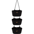 Trivak 3Tier Hanging Wall Basket Organizer  Handwoven Cotton Rope Over The Door Storage Bins  Decorative Vertical Hanging Pla