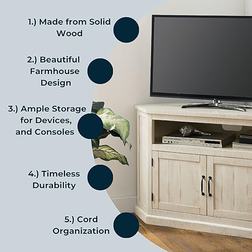 Martin Svensson Home Rustic Corner Tv Stand All Antique White