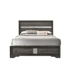Acme Naima King Bed with Storage in Gray