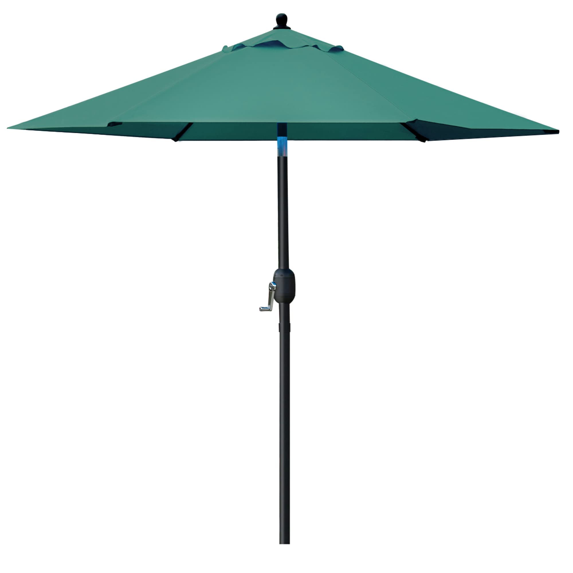 Sunnyglade 7.5' Patio Umbrella Outdoor Table Market Umbrella With Push Button Tilt/Crank, 6 Ribs (Dark Green)