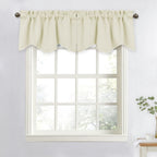 NICETOWN Curtain Valances for Kitchen - Thermal Insulated Farmhouse Window Valances Rod Pocket Small Curtain Tiers for Basement/