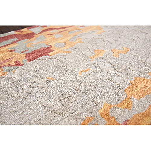 Lapis 10' X 13' Abstract Tan/Gray/Black/Orange/Red/Gold/Aqua Hand-Tufted Rug
