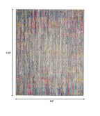 HomeRoots Ivory/Multi 100% Polypropylene 7’ x 10’ Ivory Abstract Striations Area Rug