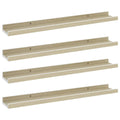vidaXL Wall Shelves 4 pcs White and Sonoma Oak 23.6x3.5x1.2