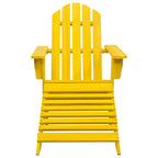 vidaXL Patio Adirondack Chair with Ottoman Solid Fir Wood Yellow