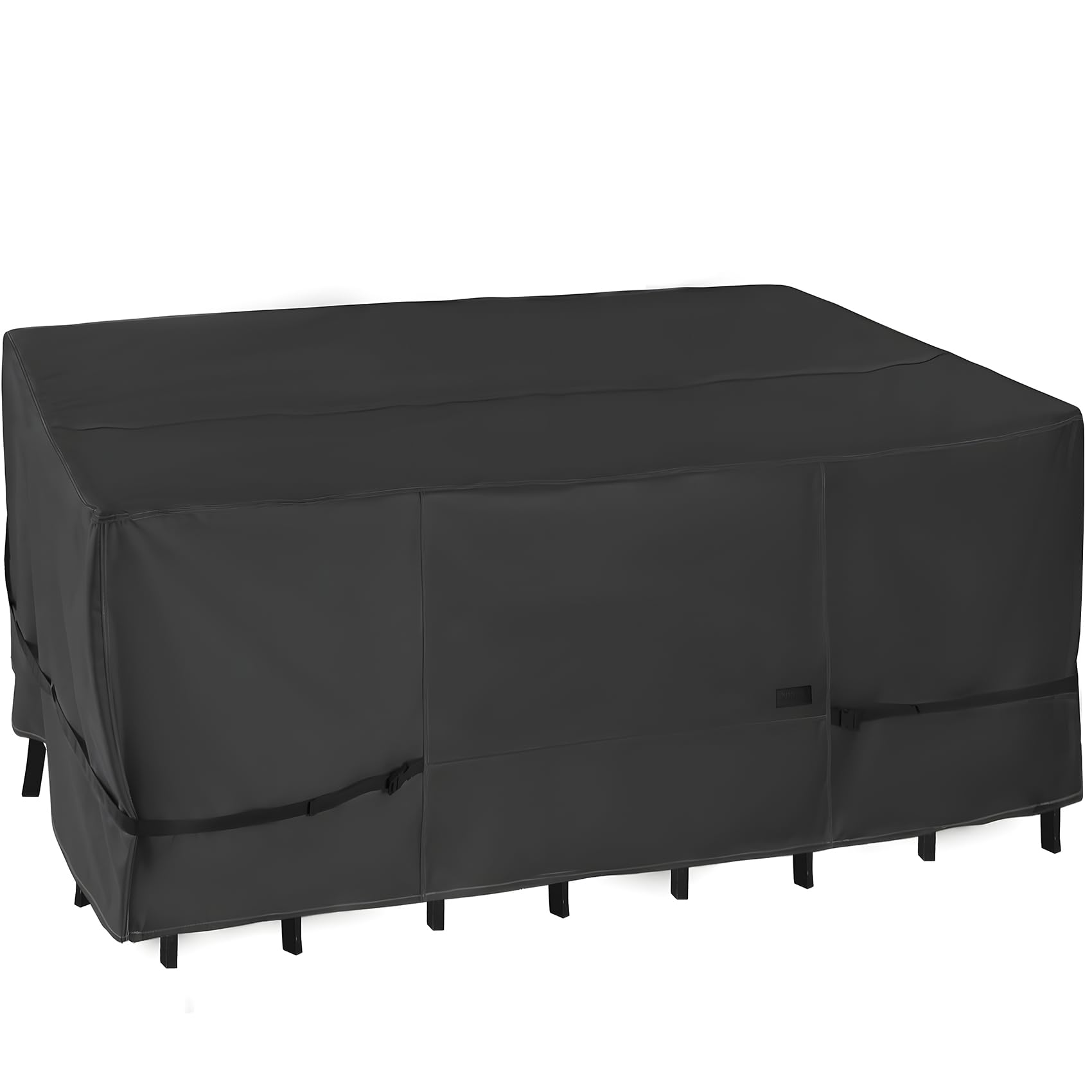 Nettypro Patio Table Cover Rectangular 105 X 75 Inch, Waterproof Outdoor Furniture Set Covers For Dining Table And Chair Rectangle, Black