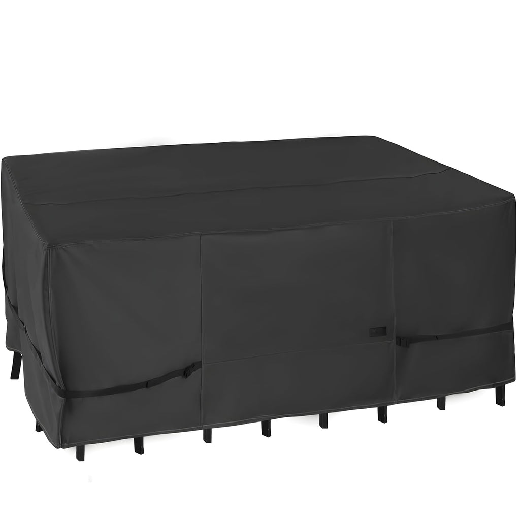 Nettypro Patio Table Cover Rectangular 78 X 52 Inch, Waterproof Outdoor Furniture Set Covers For Dining Table And Chair Rectangle, Black