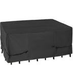 Nettypro Patio Table Cover Rectangular 78 X 52 Inch, Waterproof Outdoor Furniture Set Covers For Dining Table And Chair Rectangle, Black