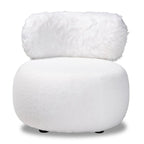 Baxton Studio Tayla White Fabric Upholstered and Black Metal Accent Chair