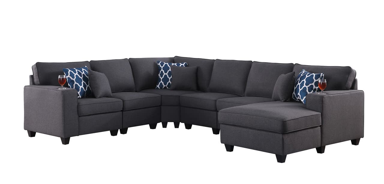 Lilola Home Cooper Modular Sectional Sofa Chaise with Cupholder