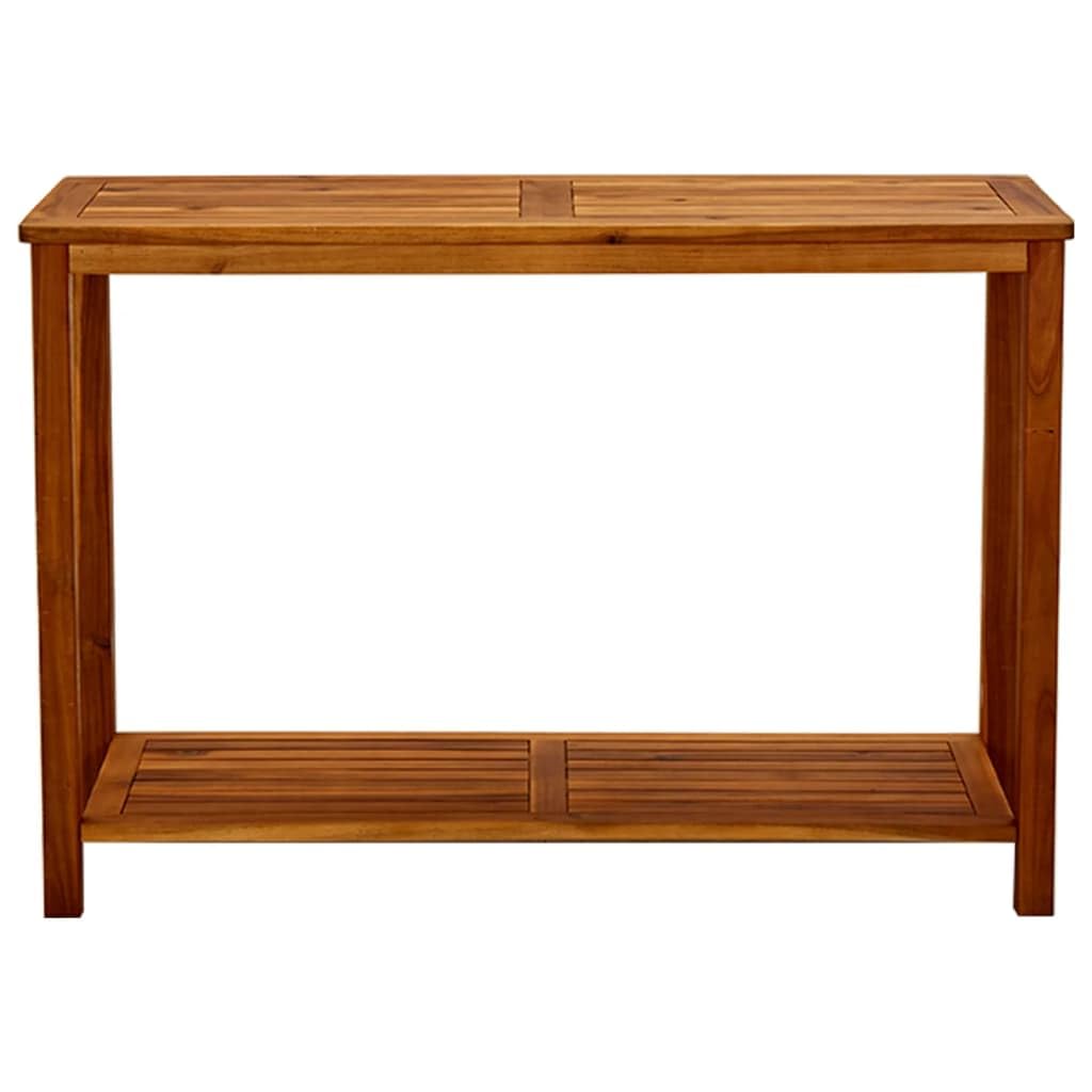 vidaXL Solid Acacia Wood Patio Console Table - Entryway Accent Hallway Table with Storage Shelf 43.3"x15.7"x29.5"