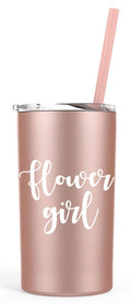 The Crafty Engineer Charming Flower Girl Tumbler with Straw - Flower Girl Proposal Gifts for Wedding Day - Double-Walled Stainle
