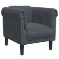 vidaXL - Dark Gray Velvet Upholstered Armchair - 1-Seater Sofa Chair - Modern Accent Chair for Living Room/Bedroom