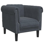 vidaXL - Dark Gray Velvet Upholstered Armchair - 1-Seater Sofa Chair - Modern Accent Chair for Living Room/Bedroom