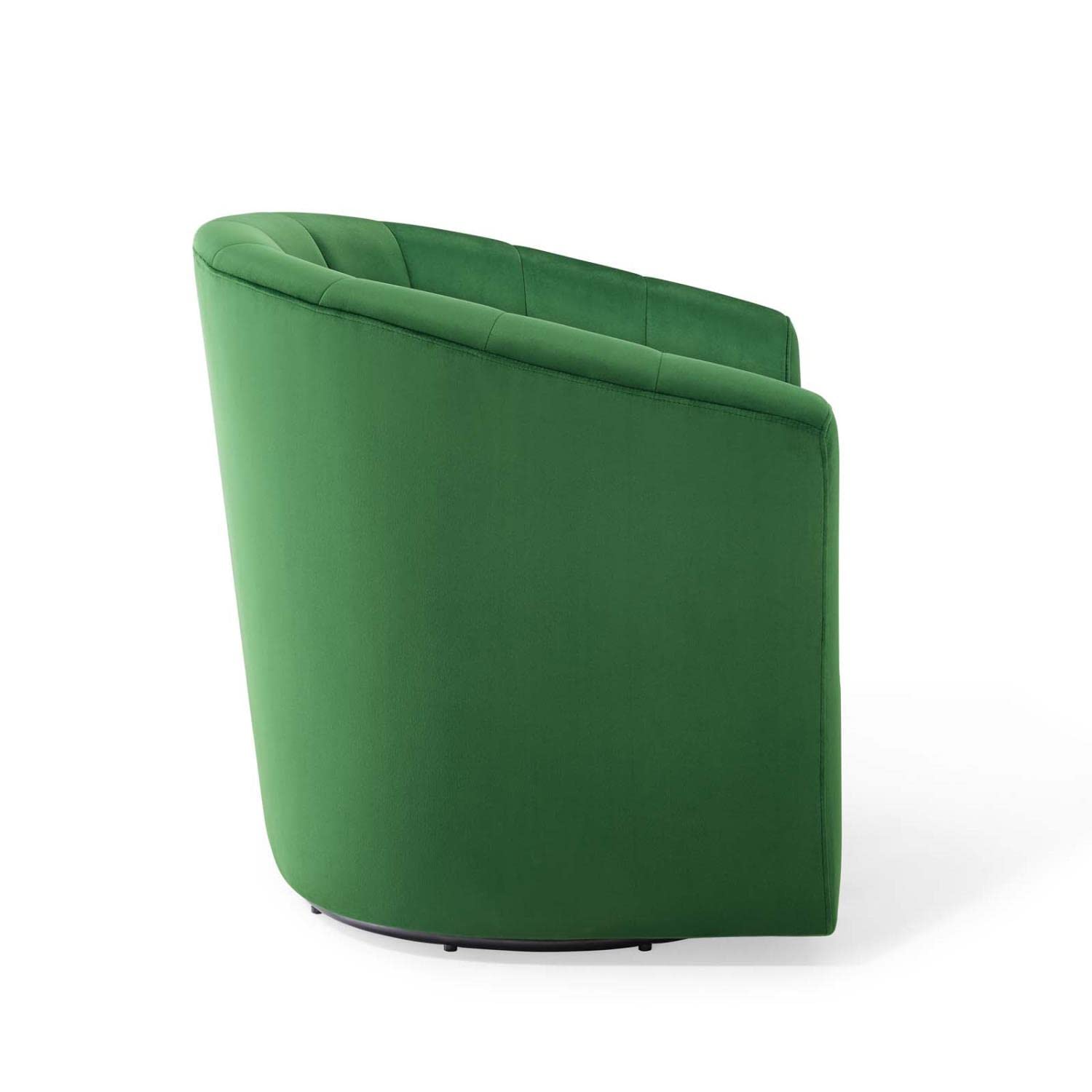 Modway Prospect Channel Tufted Performance Velvet Swivel Armchair In Emerald