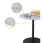 Lilola Home Circa End Table with Gray Marble Textured Glass Top