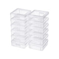 Naivees 12 Pack Storage Containers with Latching Lid 5 x 5x 1.9 Small Plastic Clear Stackable Boxes for Office and Beauty