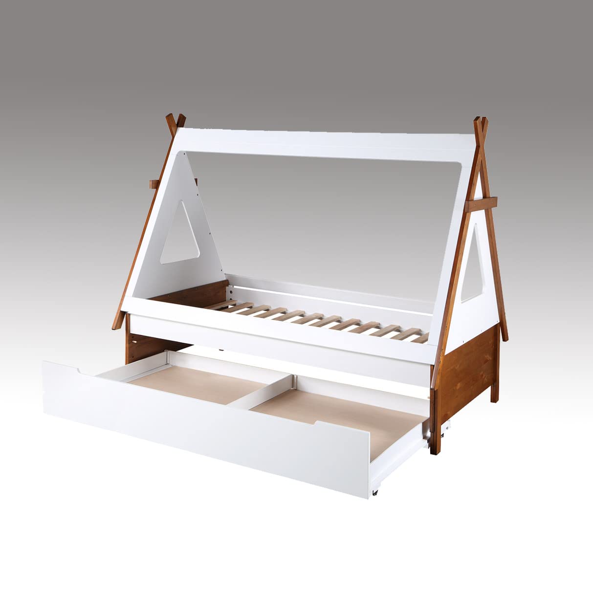 simple relax Loreen Twin Bed in Oak & White Finish