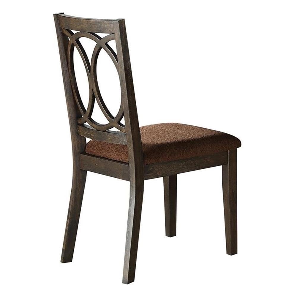 Acme Jameson Wooden Upholstered Side Chair in Brown and Espresso Espresso