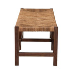 bali & pari Liza Bohemian Natural Seagrass and Wood Accent Bench