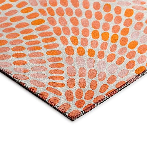 Addison Rugs Surfside Asr37 Peach 8' X 8' Indoor Outdoor Round Rug, Easy Clean, Machine Washable, Non Shedding, Bedroom, Living