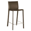 Baxton Studio Crawford Brown Leather Counter Height Stool