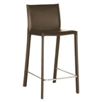 Baxton Studio Crawford Brown Leather Counter Height Stool