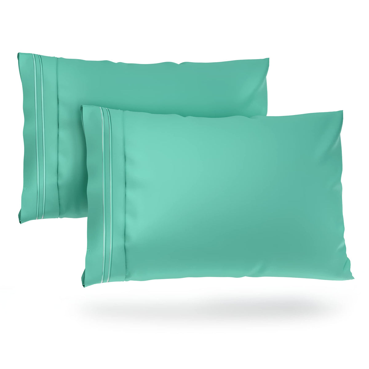 Cosy House Collection Pillowcases King Size - Pastel Green Luxury Pillow Case Set Of 2 - Premium Super Soft Hotel Quality Pillow
