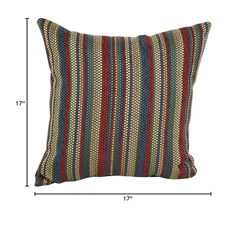 Blazing Needles Square Jacquard Throw Pillow, 17&quot;, Vasan Crayol