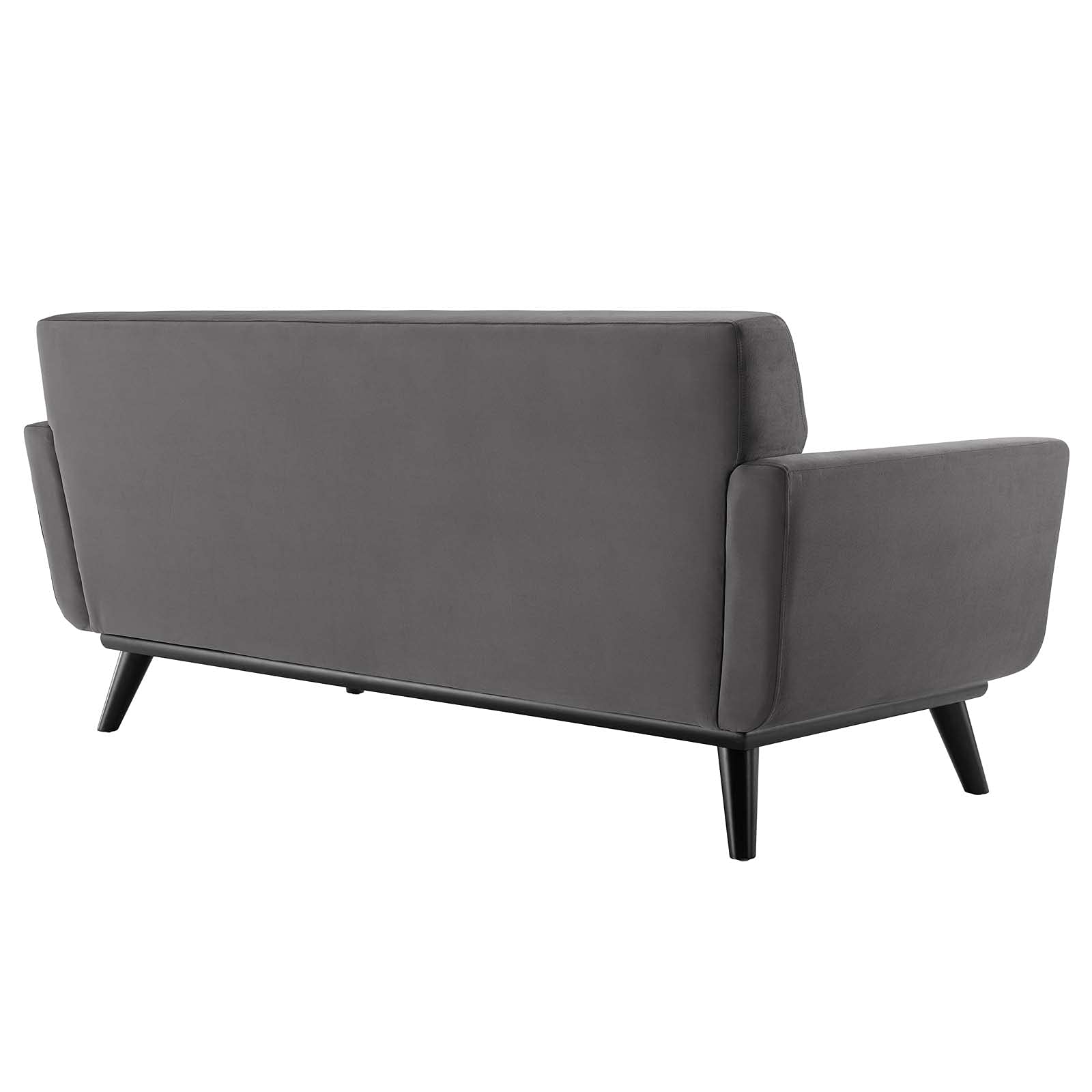 Modway Engage Channel Tufted Performance Velvet Loveseat in Gray