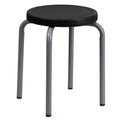 Flash Furniture Stackable Stool with Black Seat and Silver Powder Coated Frame